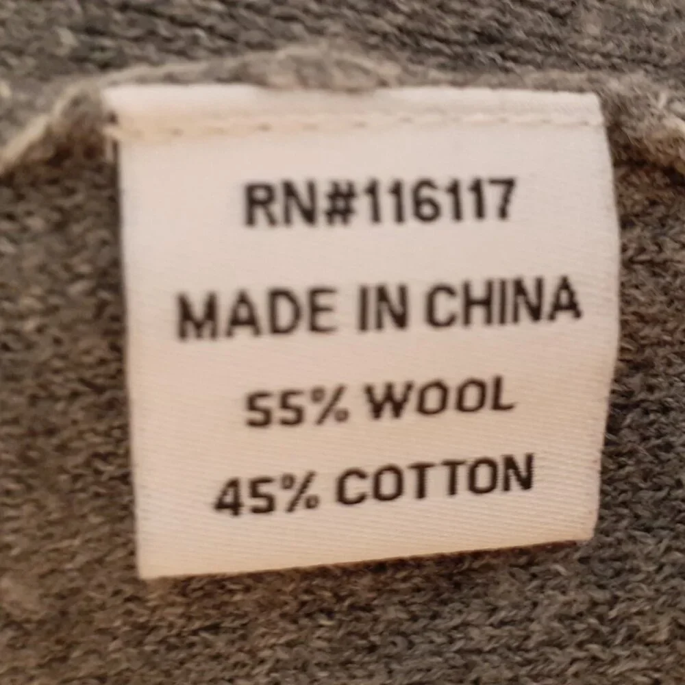 Overland Louis Wool-Blend Zip Up Sweater with Pockets Gray Size XL